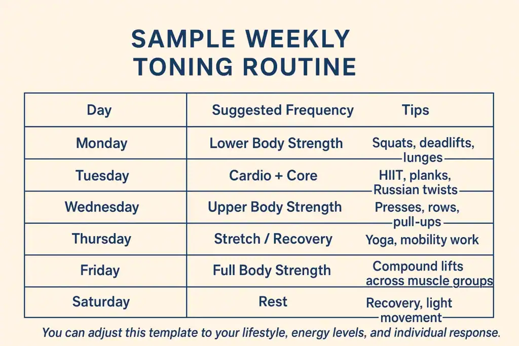 Achieving the Perfect Tone: How Often Should You Exercise for Results? 4 Weekly exercise Wealdstone plan graphic