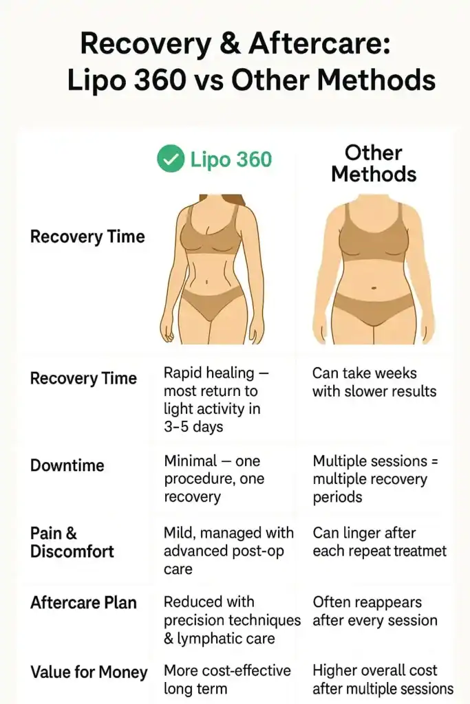 Recovery and Aftercare for Fat-Dissolving Surgery 2 Table to show fat dissolving injection aftercare Wealdstone